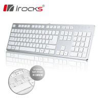 【結帳再折扣】irocks K01 巧克力超薄鏡面鍵盤(銀白)