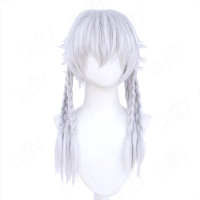 Game Identity V Ithaqua Cosplay Wig Light silver Braid Short Hair anime cosplay Wig Game cosplay wig