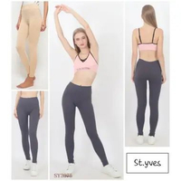 ST YVES Celana Legging Wanita / Celana Panjang Katun Stretch Polos Elastis SY3075 size L DARK GREY