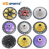 VG SPORTS 8 9 10 11 12 Speed Cassette MTB Bike Cassette Freewheel Aluminum Bracket Sprocket Bicycle 40/42T/46T/50T/52T Red Black