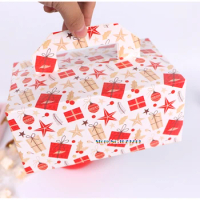 20x13.5x9cm Christmas Gift Box For Food Packaging Party Wedding Gift Bag Cookies paper Candy box package