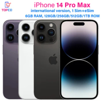 iPhone 14 Pro Max 128/256/512GB 1TB ROM International Version 6GB RAM 6.7" Genuine Retina OLED Face ID A16 98% New Cell Phone