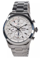 Seiko Seiko Chronograph Perpetual Neo Classic Alarm - Jam Tangan Pria - Silver - Stainless Steel Bracelet - SPC123P1