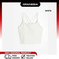 H&M DryMove Cropped Sports Vest Top|Baju Crop Top M White