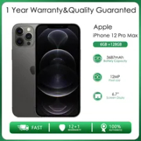 Original Unlocked Apple iPhone 12 Pro Max Face ID 5G Hexa-core 6GB RAM 128/256/512GB ROM 12MP 6.7'' 3687mAh IOS14 NFC Smartphone