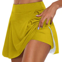Tight Skirt Womens Casual Solid Tennis Skirt Yoga Sport Active Skirt Shorts Skirt Tennis Skirt with Pockets