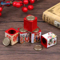 1Pc Miniature Cookie Jar For 1:6 1:12 Dollhouse Miniature Biscuit Candy Cookies Snack Storage Tin Box New Year Scene Decor Toys