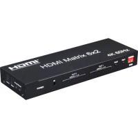 4K 60hz Matrix 6x2 6 IN 2 OUT HDMI Switch Splitter 4x2 HDMI Matrix Audio Video Converter for PS4 Laptop PC DVD To 2 TV / Monitor