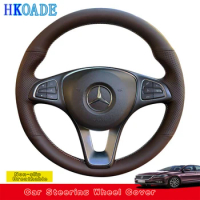 Customize Car Steering Wheel Cover For Mercedes Benz C200L E63 E300 E320 GLK GLC260 GLA Car Interior Accessories Steering Wrap