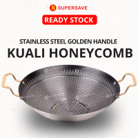 SUPERSAVE Stainless Steel Honeycomb Wok Pan Non-Stick Skillet Non-Stick Pan Rendang Pan Honeycomb Co