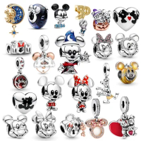 Fit Original Pandora Charms Bracelets HEROCROSS Disney Mickey Minnie Series Charm Pendant Jewelry