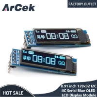 0.91 inch 128x32 I2C IIC Serial Blue OLED LCD Display Module LCD Screen for Arduino Module Backlight 0.91" 12832 SSD1306