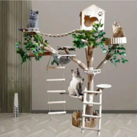 Large Cat Tree with Space Capsule, Climbing Frame, Environmental Protection Log