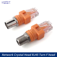 RJ45 metric to inch threaded cable TV F female network crystal head to BNC coaxial cable line finder