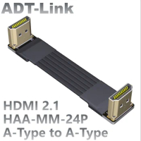 ADT-Link HDMI 2.1 Male-to-Male A-Type Built-in Flat Video Extension Cable Supports 2K/240hz 4K/144Hz For HDTV Video Extender