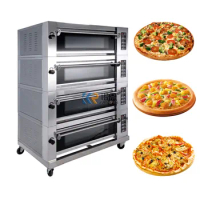 Commercial Pizza Baking Equipment for Grilled Fish with 4 Deck 8 Trays Small Household Cake Pizza Electric Oven for Kitchen