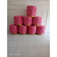 kursi sofa stool bulat minimalis - sofa kancing seribu