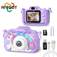 Unicorn Kids Toy Cameras 1080P HD Video Camera 48MP Dual Camera With Silicone Cover 32GB Card Boy Gi