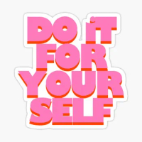 Do It For Yourself 5PCS Stickers for Wall Background Funny Water Bottles Decor Laptop Room Home Cartoon Decorations Luggage