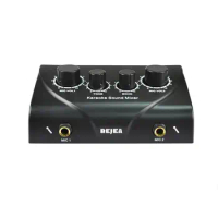 Portable Dual Mic Inputs Audio Sound Mixer For Amplifier &amp; Microphone Karaoke Ok Mixer Adapter for TV PC Smartphone Amplifier