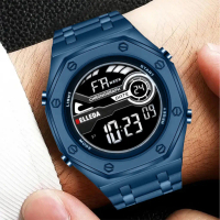 PROMO jam  BELLEDA 9395 Jam Tangan Pria Sporty Kasual Model Segi Elegant Rantai Steel ORIGINAL 100% 