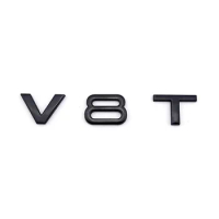 Gloss black Decal Sticker Logo V8T Wing Side Fender Rear Logo Custom Car Emblem For A4 A5 A6 A7 S4 S5 Q5 Q7