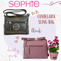 Tas Wanita Terbaru 2024 Selempang Wanita Sophie Martin Paris Candelaria Dusty Pink Black Hitam Kecil