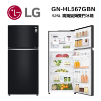 LG樂金 GN-HL567GBN 變頻雙門冰箱 鏡面曜石黑/525公升 (冷藏389/冷凍136)