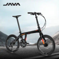 JAVA ARIA Carbon Fiber Folding Bike 18 Speed 20 Inch Pull Wire Hydraulic Disc Brake Java Aria 406 Carbon Folding Bicycle 18S