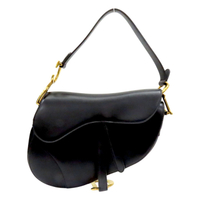 【二手名牌BRAND OFF】Dior 迪奧 黑色 皮革 Saddle 肩背包 馬鞍包