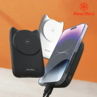 Meet Mind 閃電貓 Magsafe 22W PD/QC 10000mAh 磁吸無線快充行動電源-自帶線-白色