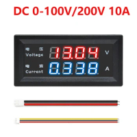 0.28'' DC 100V 200V 10A Digital Voltmeter Ammeter 4-Digit 5 Wires LED Display Voltage Regulator Volt AMP Meter Tester M4430