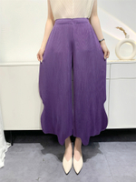 K-787# One Size (45-75kg) Summer Pleated WomenS Cropped Pants Loose Wide Leg Toothpick Pleated Irreg