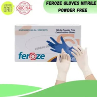 Sarung Tangan Nitrile Feroze Examination Gloves Handscoon Medis Powder Free Isi 100 Pcs UK. M