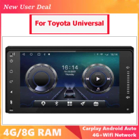 2 Din Android 12.0 Universal Car Multimedia Radio Player CarPlay 2Din Stereo For Toyota HIACE VIOS Wish CROWN PREVIA Fortuner
