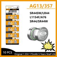 High Capacity 5-50pcs LR44 Batteries L1154F AG13 SR44 A76 Premium Alkaline Battery 1.5V Button Coin