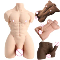 Muscle Men Body Male Torso Sex Doll For Women Realistic Soft Dildo Anal Masturbation Hole Big Penis Unisex Masturbator Adult Toy