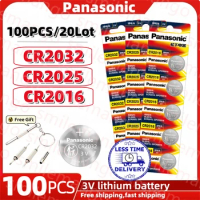 Panasonic 100PCS CR2032 CR2025 CR2016 Battery BR2032 KCR2025 Car Remote Control Watch Motherboard Scale Button Coin Cells