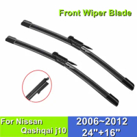 Front Wiper Blade For Nissan Qashqai j10 24"+16" Car Windshield Windscreen 2006 2007 2008 2009 2010 2011 2012