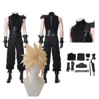 Final Cos Fantasy Cloud Strife Cosplay Costume Adult Men Uniform Top Pants Gloves Wig Outfits Halloween Carnival Party Suit