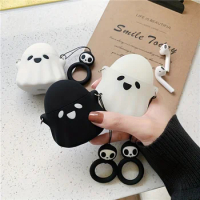 Cute 3D Ghost Silicone AirPods Case - Durable, Protective &amp; Stylish for 1, 2, Pro &amp; 3 Models