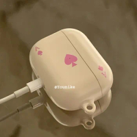 Korean Ins Pink Peach Heart Feilin Airpods2 Wireless Bluetooth Headset Protective Cover AirPods Pro3 Shell