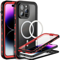 เคสกันน้ำ IP68 สำหรับ iPhone 16 15 Pro Max 14 13 เคสป้องกันเต็มตัว ว่ายน้ำ ดำน้ำใต้น้ำ เคสแม่เหล็ก 1