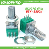 5pcs RK097G 5K 10K 20K 50K 100K 500K B5K with a switch audio 6pin shaft 15mm amplifier sealing potentiometer IGMOPNRQ