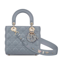 正品二手行貨九九新DIOR/迪奧 新款MY ABCDIOR系列小羊皮單肩手提戴妃包(勛章款)