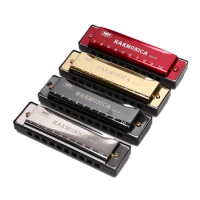 Miwayer 10 Holes Professional Harmonica, Mouth Metal Organ for Beginners Musical Instruments