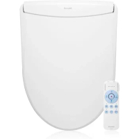 Brondell LS1800-EW Swash Electric Bidet Toilet Seat With Oscillating Stainless Steel Nozzle, Warm Air Dryer, Heated, Night Light