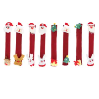 Kitchen Appliance Handle Covers Cute Christmas Decoration Door Pull Gloves for Oven Freezer Kitchen Appliances Fridge Christmas