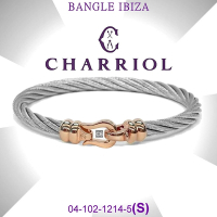 CHARRIOL夏利豪 Bangle Ibiza伊維薩島鉤眼鋼索手環 玫瑰金扣頭S款 C6(04-102-1214-5)