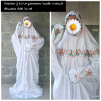 mukena terusan santri katun micro premium adem, jatuh, lembut, nyaman, bordir manual bunga cantik de